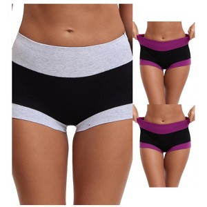INSPIRE CHIC Women's High Waisted Loose Classic Full Coverage Briefs Breathable Cotton Ladies Panties 3 Packs - 1 of 4