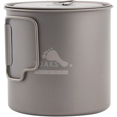 TOAKS Light Titanium 650ml Outdoor Camping Cook Pot POT-650-L