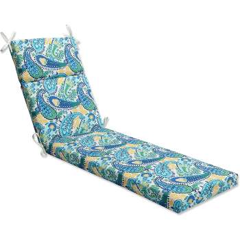 Outdoor/Indoor Chaise Lounge Cushion Amalia Paisley Blue - Pillow Perfect