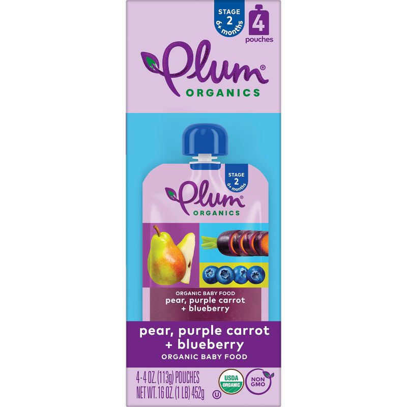 Plum Organics Pear Purple Carrot & Blueberry Baby Food Pouch - (Select Count), 6 of 12