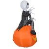 Gemmy Airblown Inflatable Nightmare Before Christmas Jack on Pumpkin Disney, 3.5 ft Tall, Multicolored - 3 of 4