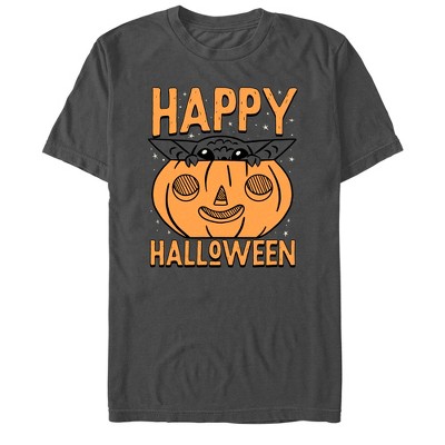 Men's Star Wars The Mandalorian Halloween Grogu Pumpkin Peek T-shirt ...