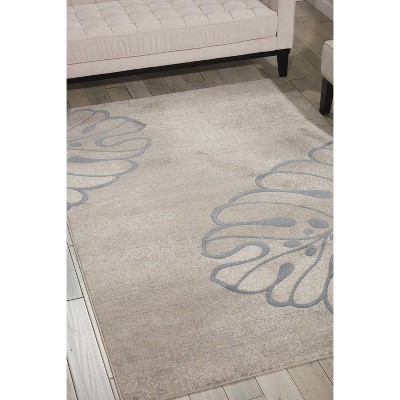 Maxell Beige Floral Carved Rectangular Area Rug 7'10" x 10'6"