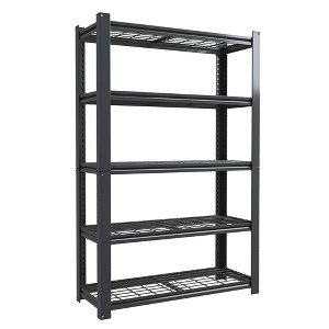 NicBex 5/6 Tier Metal Garage Shelving,2000/2400LBS Heavy Duty Storage Shelves,Adjustable Industrial Shelving Unit Storage Rack,Black - 1 of 4