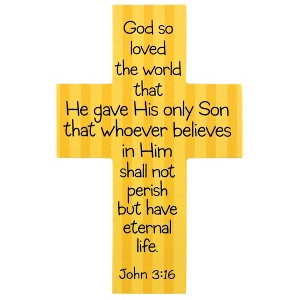 Dicksons BKMC-122 So Loved The World That He Gave His Only Son Striped Yellow 2.5 x 4 Paper Encouraging Durable Laminated Bookcard Bookmark, Pack of - 1 of 2