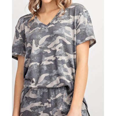 Women's Camouflage Short Sleeve Top - 143 STORY