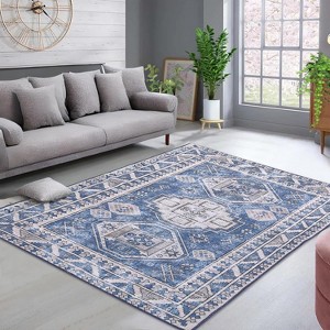Vintage Medallion Rug, Extra Large, Indoor Floor, Traditional, Distressed, Lightweight, Accent Carpet for Kitchen, Living Room. - 1 of 4
