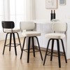 Bekrvio 26"/29” Swivel Bar Stools Set of 3, Upholstered Faux Leather Barstools with Back, Bar Chairs Island Stools for Kitchen Counter - 2 of 4
