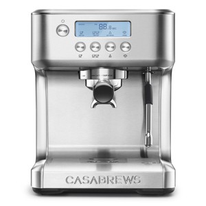 CASABREWS Ultra Semi-Automatic Espresso machine: 20 Bar, Stainless Steel, Milk Frother, Temperature Control - Americano, Latte, Cappuccino - 1 of 4