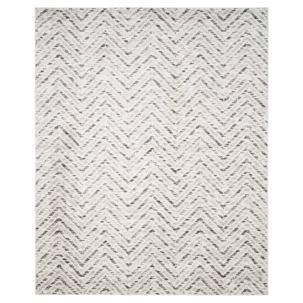 8'x10' Adirondack Chevron Rug Ivory/Charcoal - Safavieh