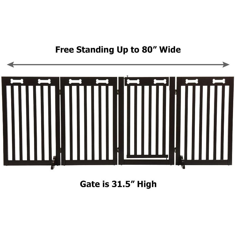 Arf Pets 31.5" Tall Freestanding Folding Dog Gate with Door, 3 of 7