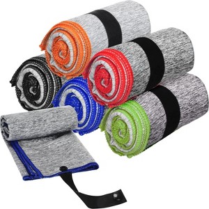 Link Active 5 Pack Microfiber Quick Dry Gym Sports Towel, Odor-Free Absorbent Fiber, Fast Drying, Men & Women Workout Gear for Working Out- Neck Towel - 1 of 4
