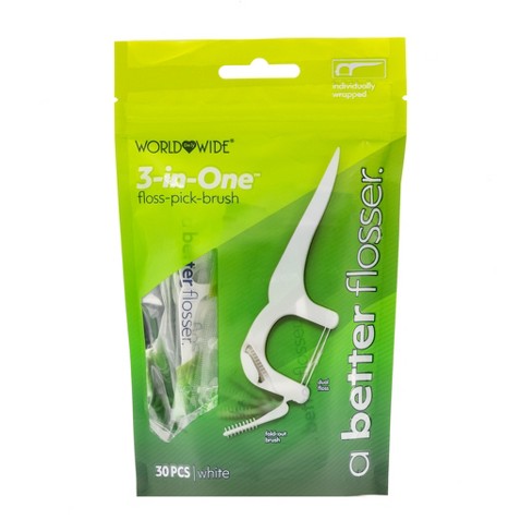 A Better 3 in 1 Floss Pick Brush (12 Pack) - image 1 of 2