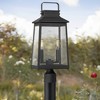 John Timberland Jubliee 20 1/4" High Modern Outdoor Post Light Fixture Pole Porch House Exterior 2-Light Weatherproof Black Metal Clear Glass Shade - 2 of 4