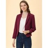 INSPIRE CHIC Women's Open Front Office Long Sleeve Lightweight Printed Floral Crop Suit Blazer - 4 of 4