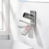 Sumerain Wall Mount Bathroom Sink Faucet with Swiveling Waterfall Brass Spout, Brushed Nickel - 4 of 4