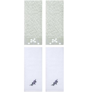 REGALWOVEN 4 Pcs 100% Cotton Floral Embroidered Soft Absorbent Decorative Hand Towel - 1 of 4