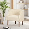 TiramisuBest Modern Club Chair with Button-Tufted Back & Tonal Piping,Mid-Century Accent Chair with Birch Wood Legs,Beige - 2 of 4