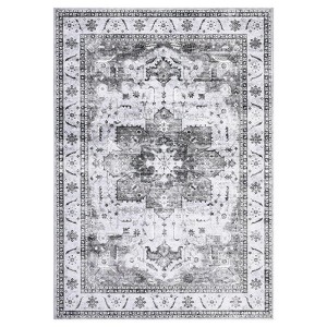 Washable Area Rug 4'x6' Vintage Traditional Floor Cover Foldable Thin Rugs Low Pile Soft Floral Medallion Vintage Design for Bedroom Living Room - 1 of 4