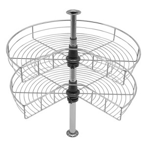 YIYIBYUS 2 Tier Lazy Kitchen Base Cabinet Corner Organizer, 270° Rotating Blind Corner Wire Kidney Shaped Cabinet Mounted - 1 of 4