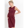 Hello Miz Women's Sleeveless Front Pleat Maternity Dress - 2 of 4