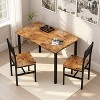 Hooseng Small Kitchen Table Set for 2 with Chairs, 3 Piece Dining Table Set, Wood Breakfast Nook Table and Chairs Set for Small Space Dining Room - 3 of 4