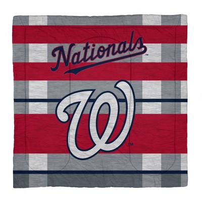 MLB Washington Nationals Heathered Stripe Queen Bedding Set in a Bag - 3pc — фото 2