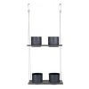 Vioscapes Garden Decor Square Hanging Double Shelf with 4 Pots Coffee Brown - image 2 of 2