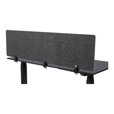 Anthracite Gray 60" Acoustic Desk Divider with Aluminum Clamps