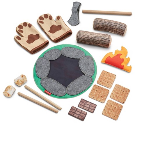 Fisher-Price S'more Fun Campfire 18-Pc Pretend Camping Play Set PreK Ages 3+ 