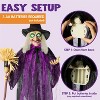 Joyfy 72" Halloween Outdoor Decoration, Animated Life Size Witch with LED Eyes and Creepy Sound for Halloween Haunted House Lawn Yard Garden  Decor - 4 of 4