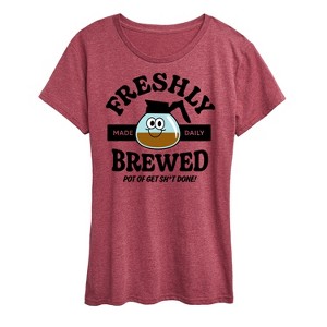 Women's - Instant Message - Freshly Brewed Pot Get Sh-t Done Short Sleeve Graphic T-Shirt - 1 of 4