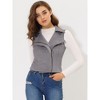 INSPIRE CHIC Women's Faux Suede Casual Sleeveless Biker Vest Jacket - 2 of 4