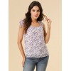 Allegra K Women's Sleeveless Casual Bow Tie Decor Strap Chiffon Floral Tank Tops - 3 of 4