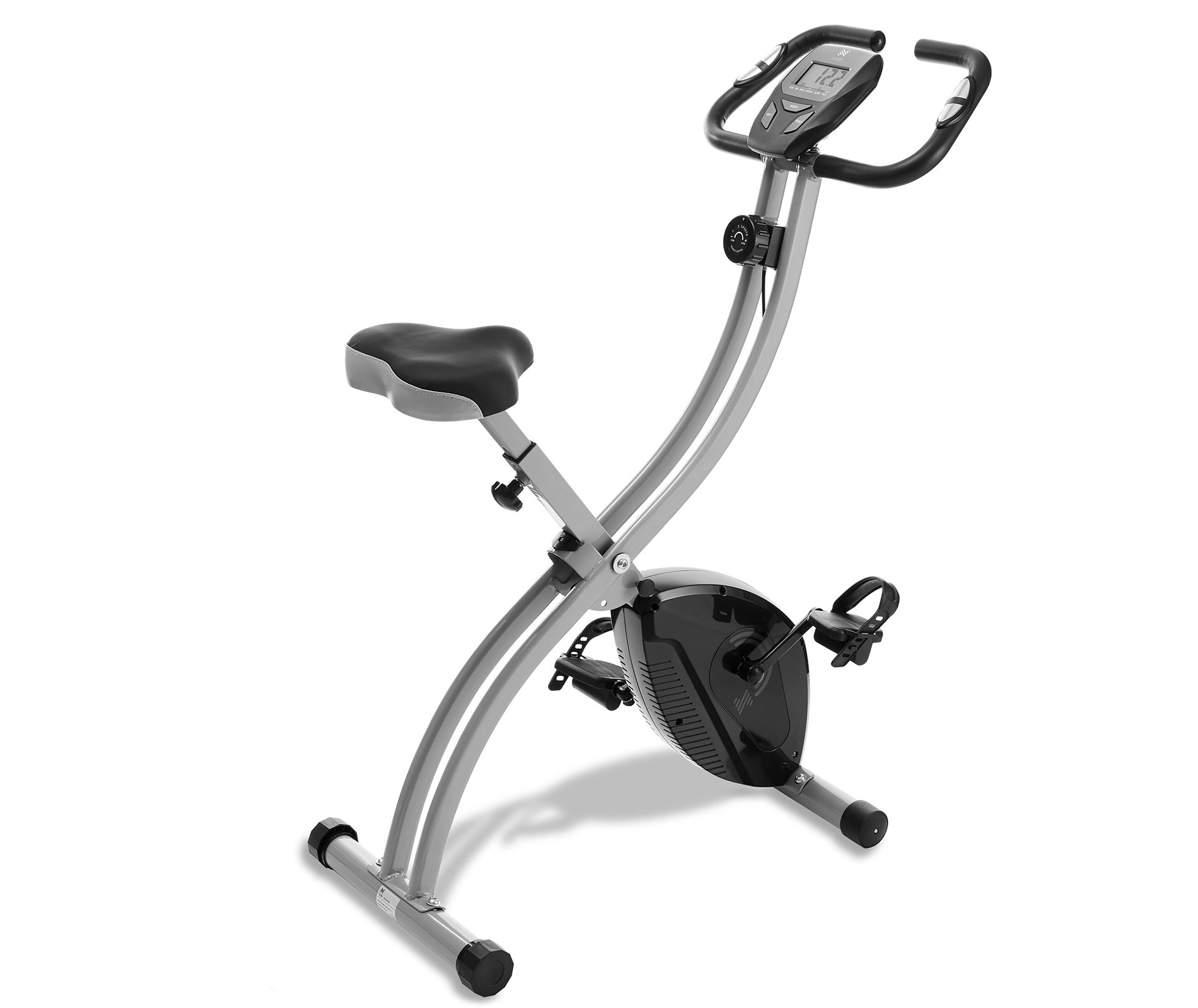 Node Fitness Indoor Cycling Bike - Folding, Upright Stationary Exercise Cycle with Magnetic Resistance