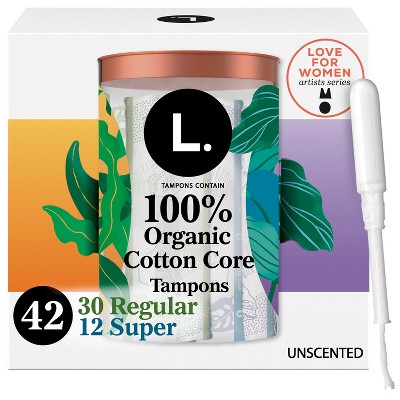L Organic Cotton Full Size Multipack Refill Tampons Regular super 42ct Target