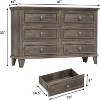 TackView 6 Drawer Wide Dresser Storage Organizer, Modern Wooden Chest of Drawers with Metal Handles for Hallway, Entryway, Home Office - 3 of 4
