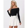 INSPIRE CHIC Women's Vintage Summer High Waist with Belt A-Line Mini Jean Skirts - 3 of 4