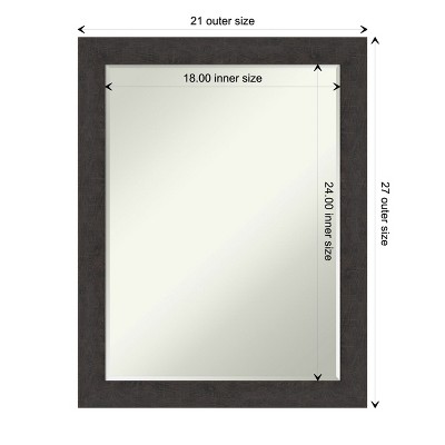 Espresso Woodgrain Rectangular Bathroom Vanity Mirror