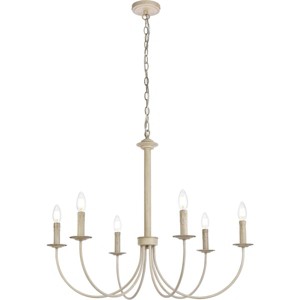 Elegant Lighting Brielle 6 lights pendant in weathered dove - 1 of 4