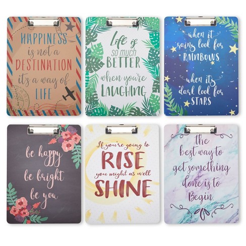 Decorative Motivational Clipboard Set Inspirational Quotes Design For  Classroom, Office, And Work Supplies (6 Pack, 9 X 12 Inches) : Target