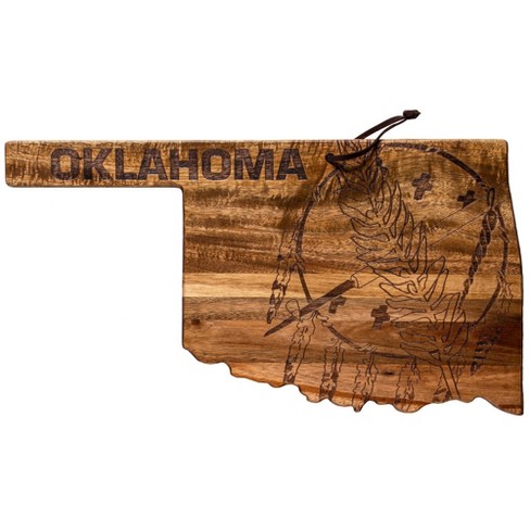 Rock & Branch Totally Bamboo Origins Oklahoma Cutting Board Brown: Rock & Branch Acacia, Lightweight, Stamped Design, 16.75"x9" - image 1 of 4