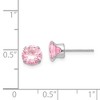 Black Bow Jewelry 6.5mm Pink Cubic Zirconia Stud Earrings in 14k White Gold - 4 of 4