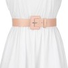Allegra K Women's Plus Size Pure Adjustable Rectangle Buckle Wide Waist Belt for Dress 1 Pc - 4 of 4