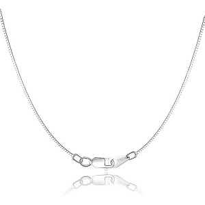 18K Gold Plated Sterling Silver Chain, 0.8mm Thin Box Chain Necklace 16-24 Inch - 1 of 4