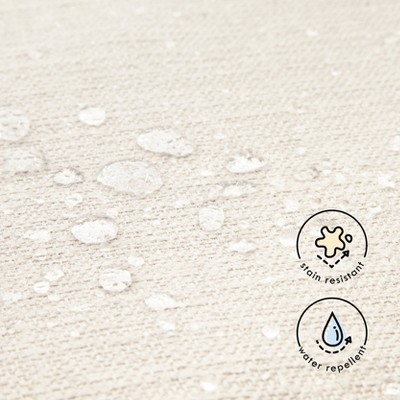 Performance Cream Linen Universal Gliding Ottoman