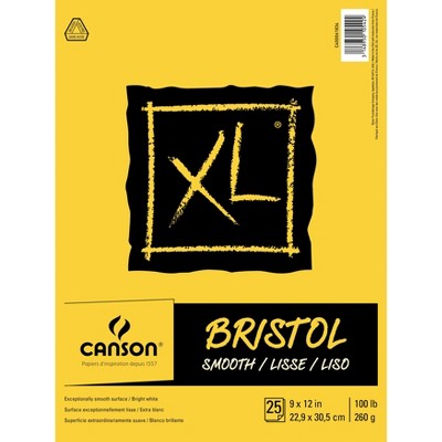 Canson XL Recycled Bristol Paper Pad 9"X12"-25 Sheets