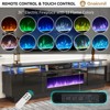 AOXUN 80" Modern Electric Fireplace TV Stand for TVs Up to 90", with Electronic Flame and LED Lights, TV Console Cabinet, Black - 4 of 4