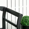 VYNXARIA Outsunny Wooden Patio Bench - 3-Person Garden Bench with Rustic Diamond Pattern - 2 of 4