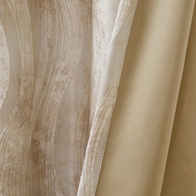 Ivory Ground Length Blackout Grommet Top Drapes